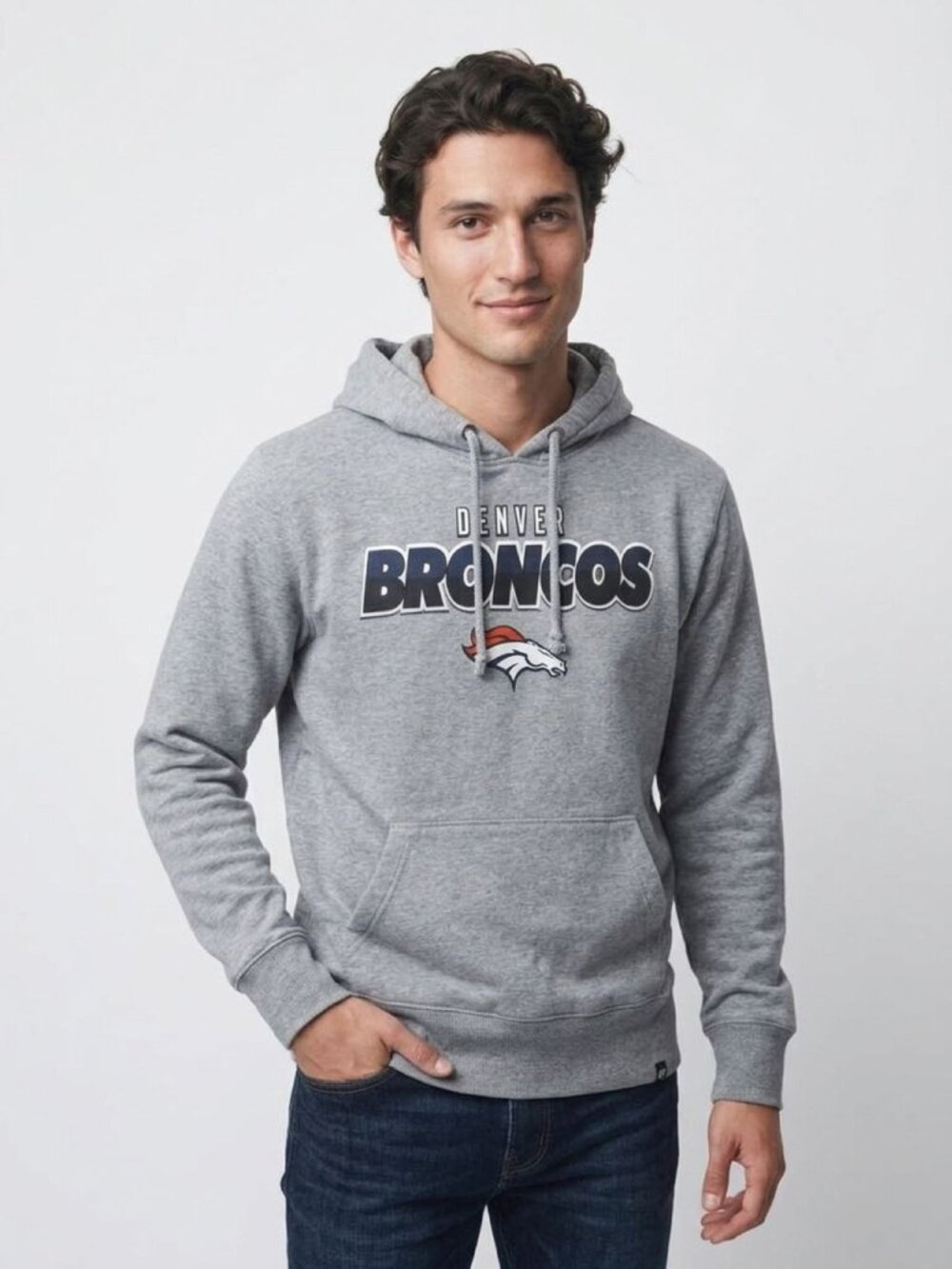 BTFBM Denver Broncos Gray Hoodie Mens Pullover M